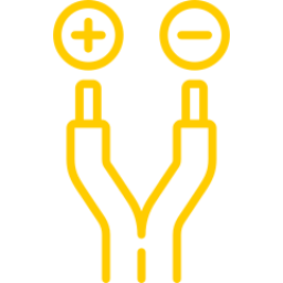 An icon depicting a wire.