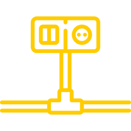 An icon depicting a plug being connected to the mains.